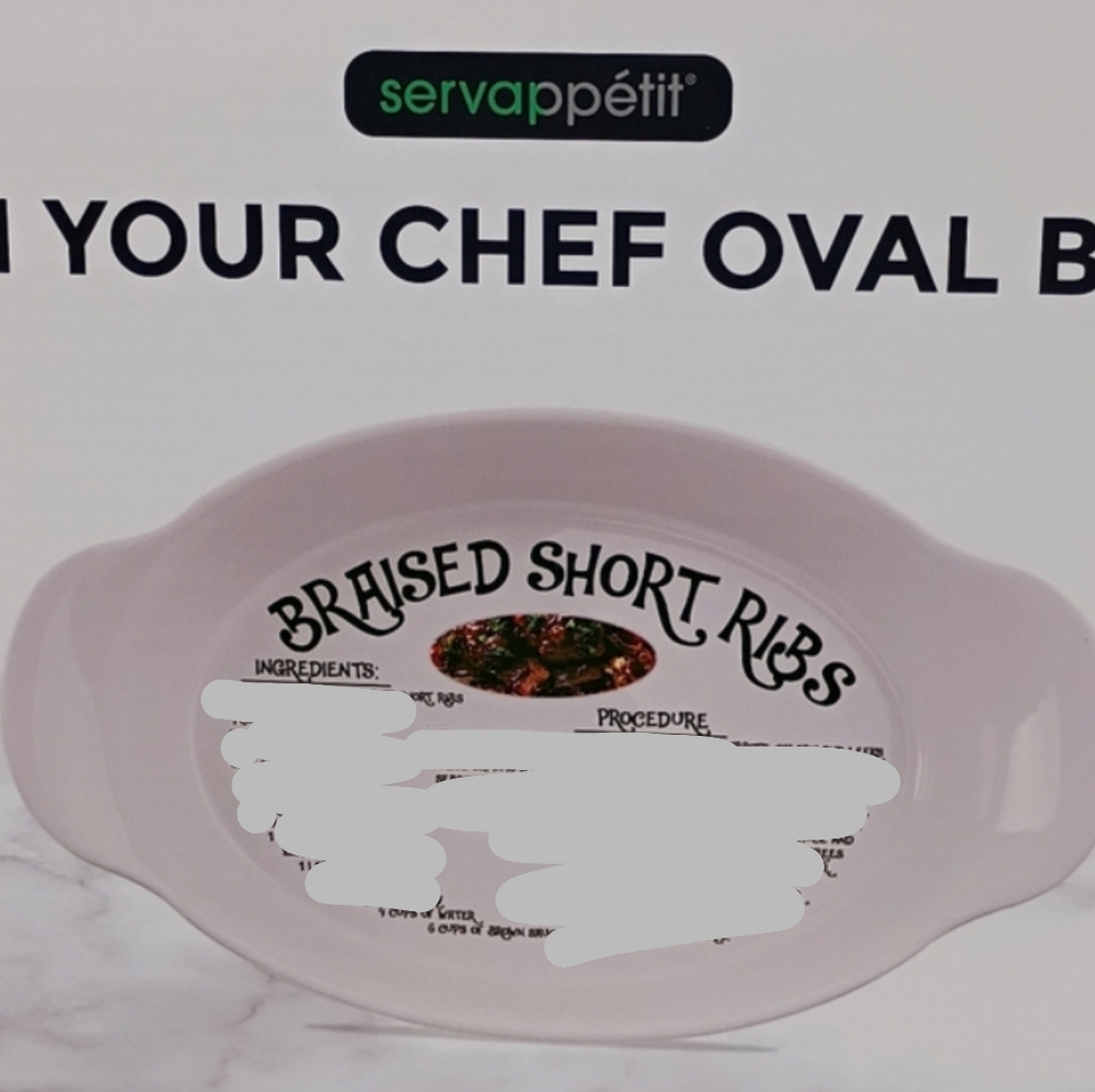 Servappétit Oval Baker with Braised Short Ribbs Recipe Design Platter